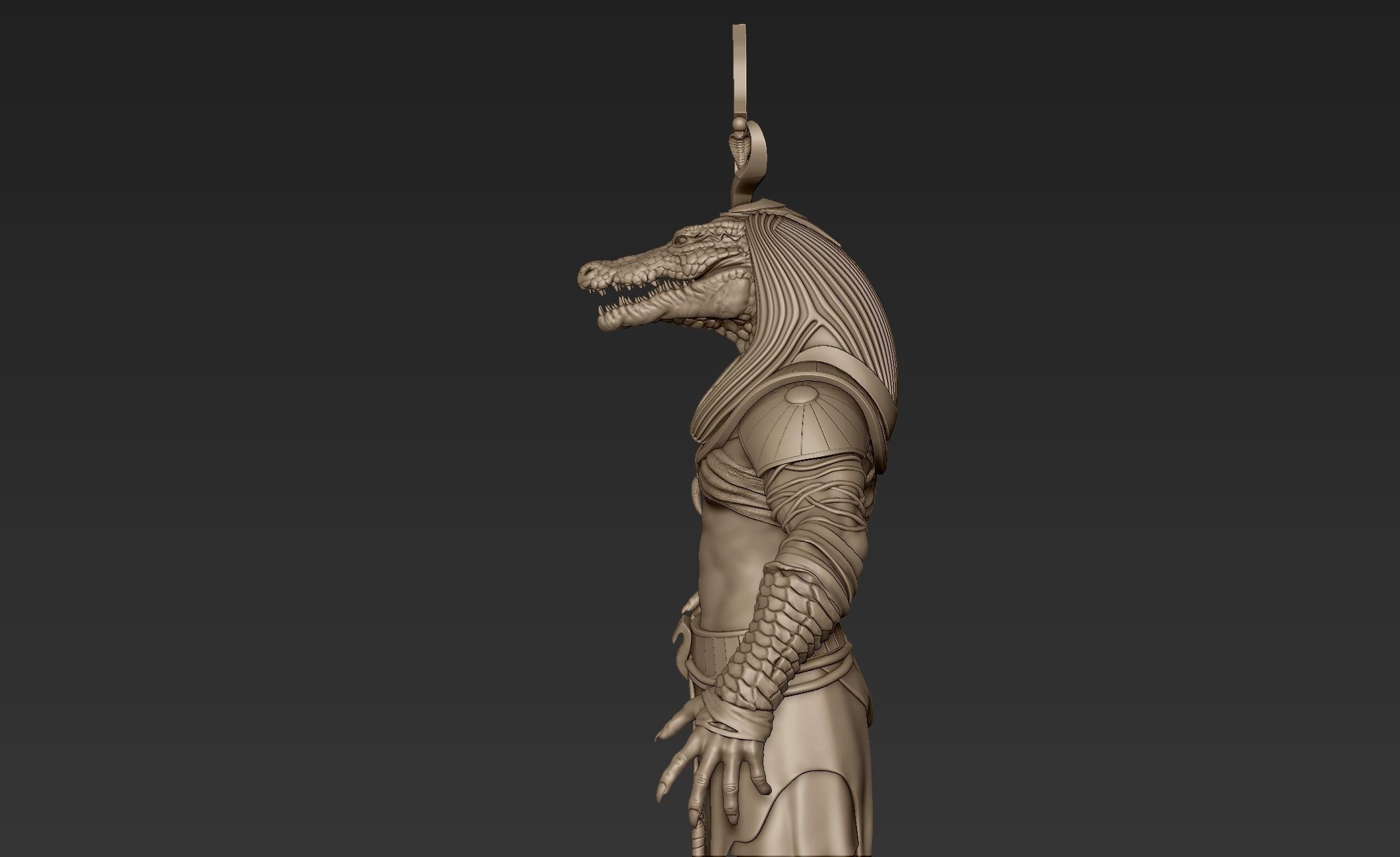 Sobek egyptian warrior 3D model_5