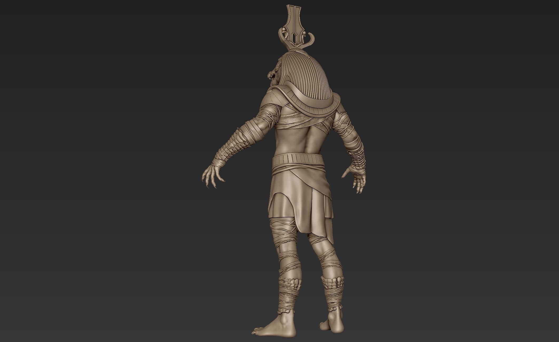 Sobek egyptian warrior 3D model_7