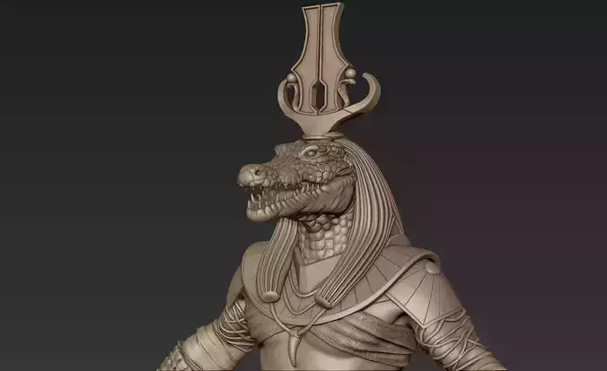 Sobek egyptian warrior 3D model