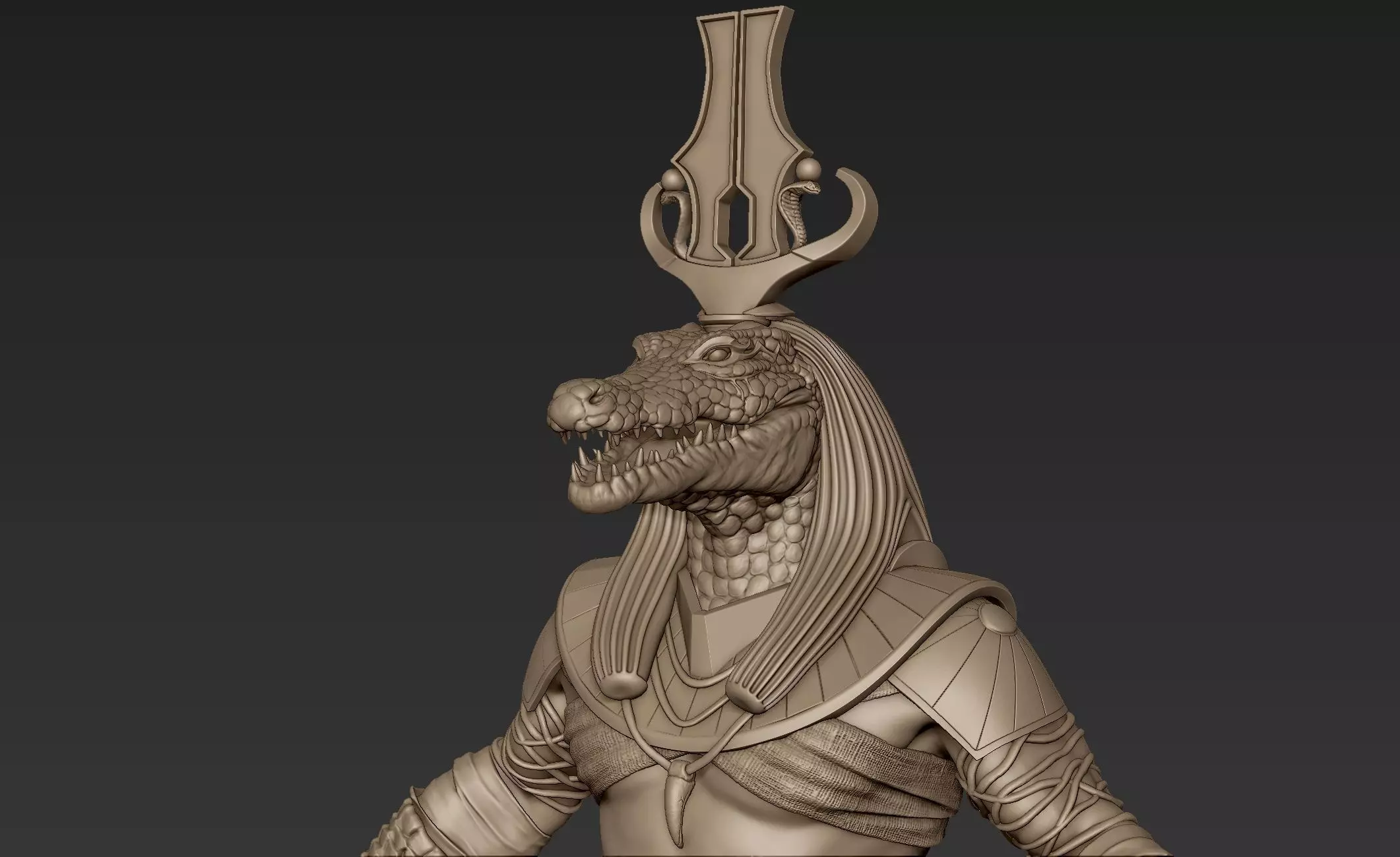 Sobek egyptian warrior 3D model_0