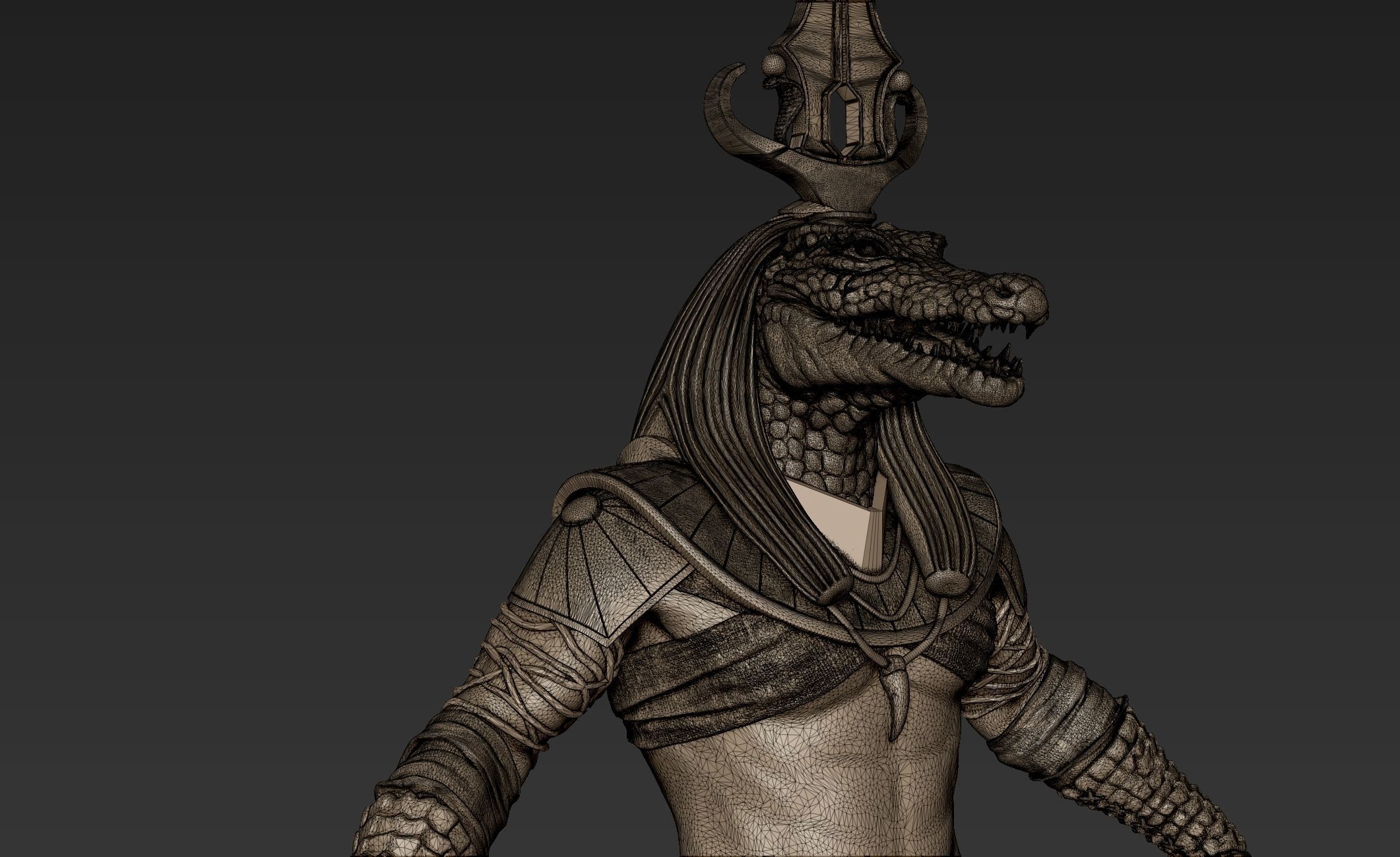 Sobek egyptian warrior 3D model_19