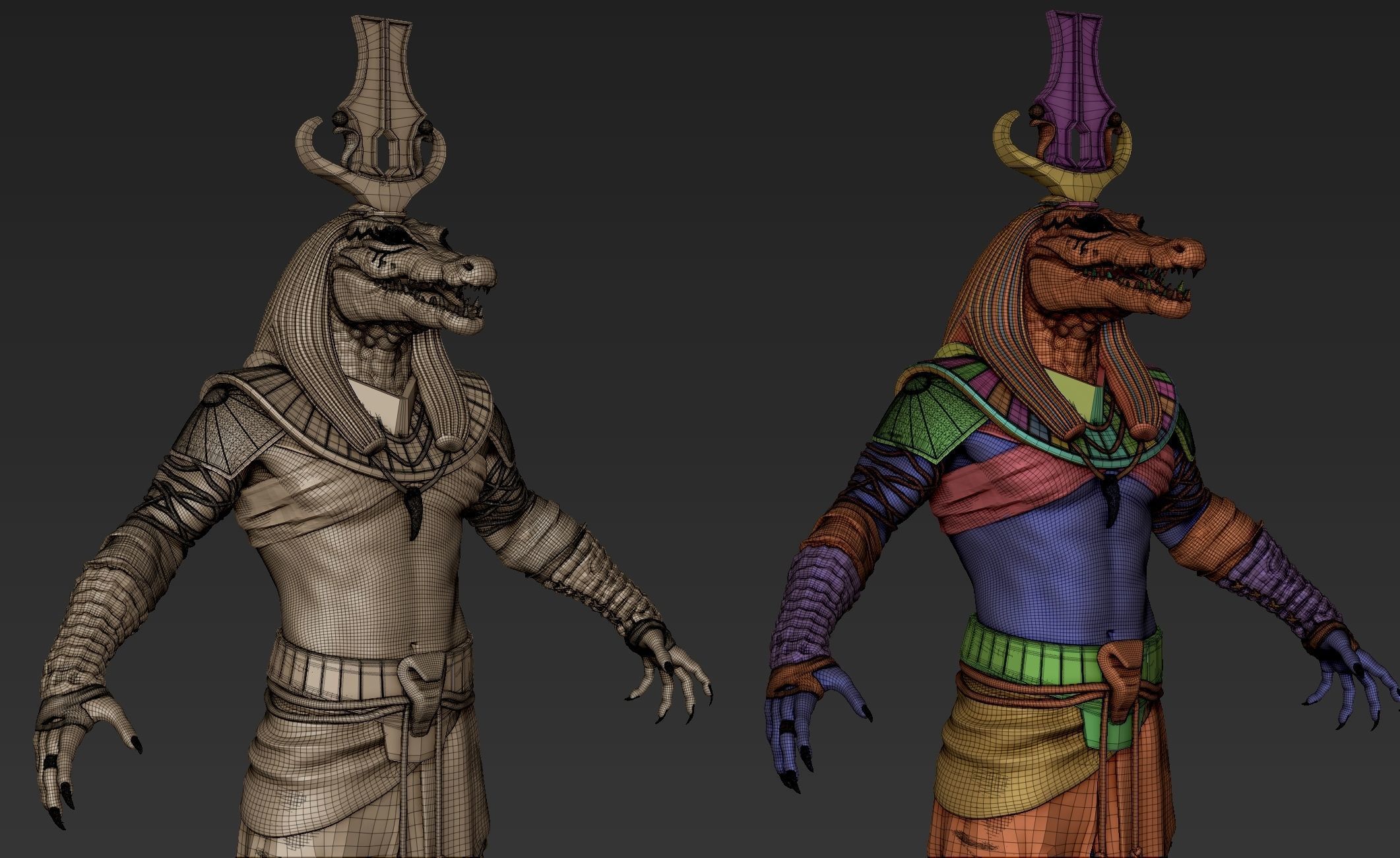 Sobek egyptian warrior 3D model_18