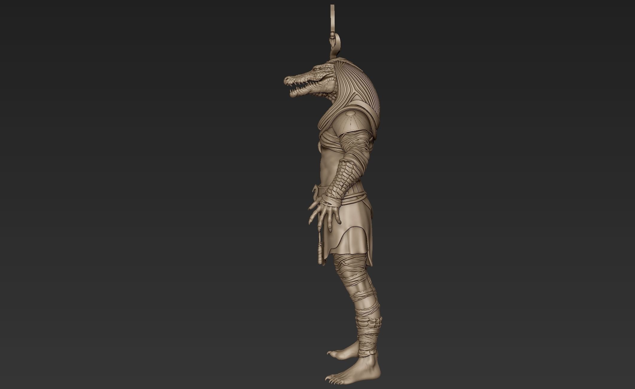 Sobek egyptian warrior 3D model_6