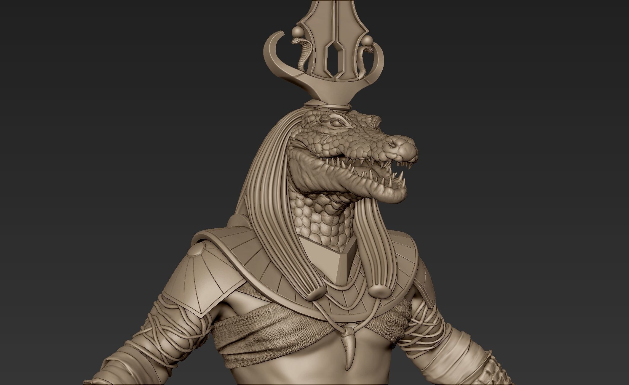 Sobek egyptian warrior 3D model_12