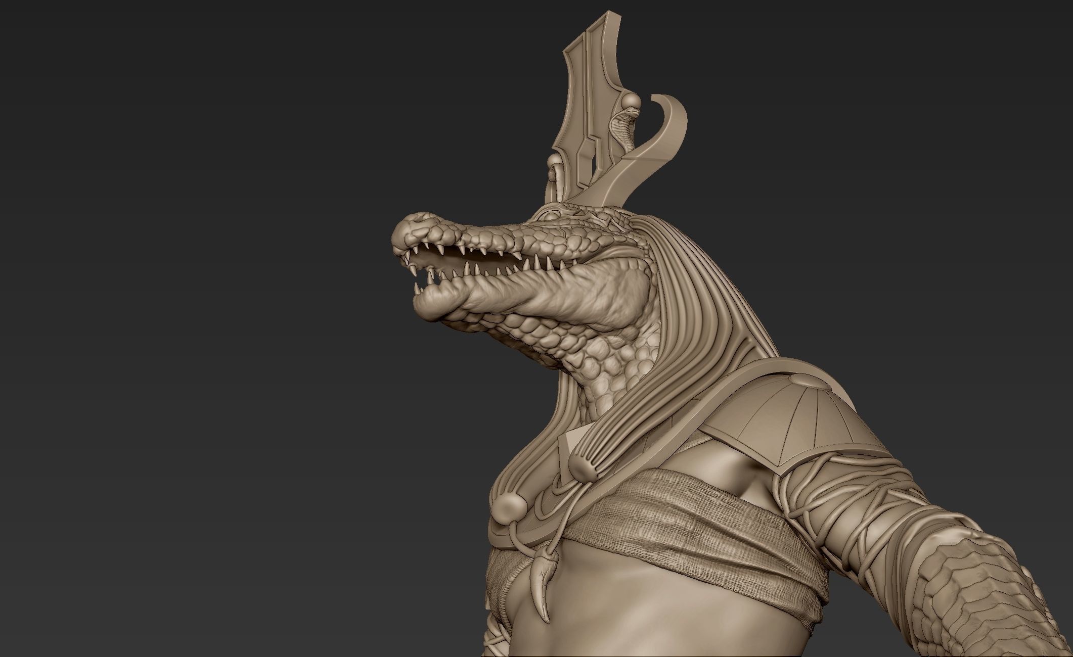 Sobek egyptian warrior 3D model_14