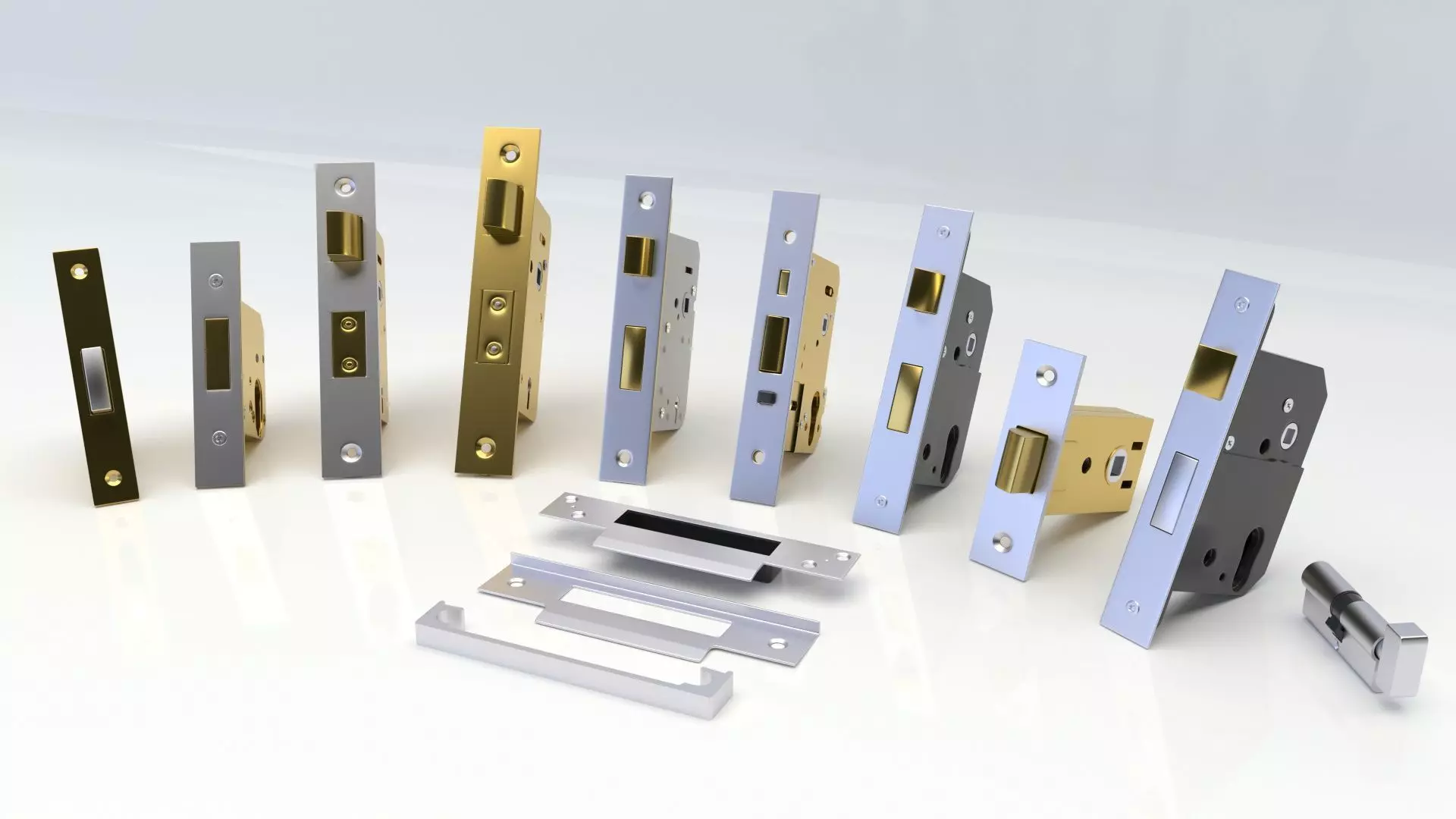 Security Furniture Pack Vol 6 - Mortice Locks 3D model