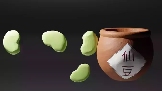 Senzu Beans With Pot 3D model