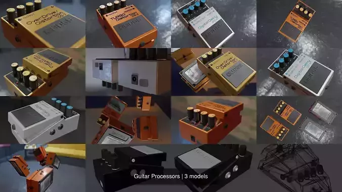 Guitar Processors 3D Model Collection