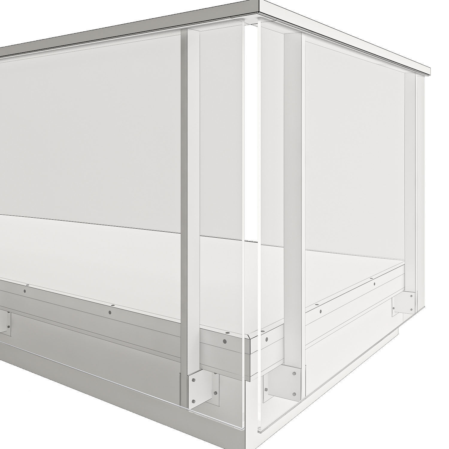 Glass-Railing-05 two glass railings and wooden deck 3D model_2