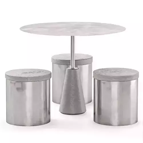 Stainless Steel Table and Chair