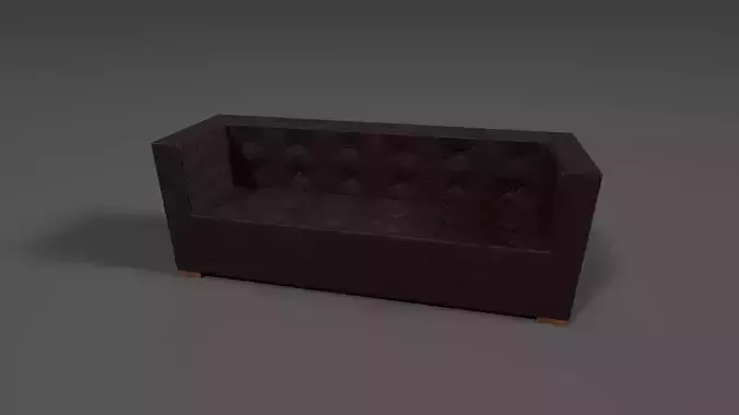 Chesterfield Sofa - Low Poly and High Poly Free low-poly 3D model