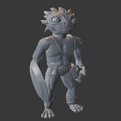 Swamp Lizard Warrior 3D print model