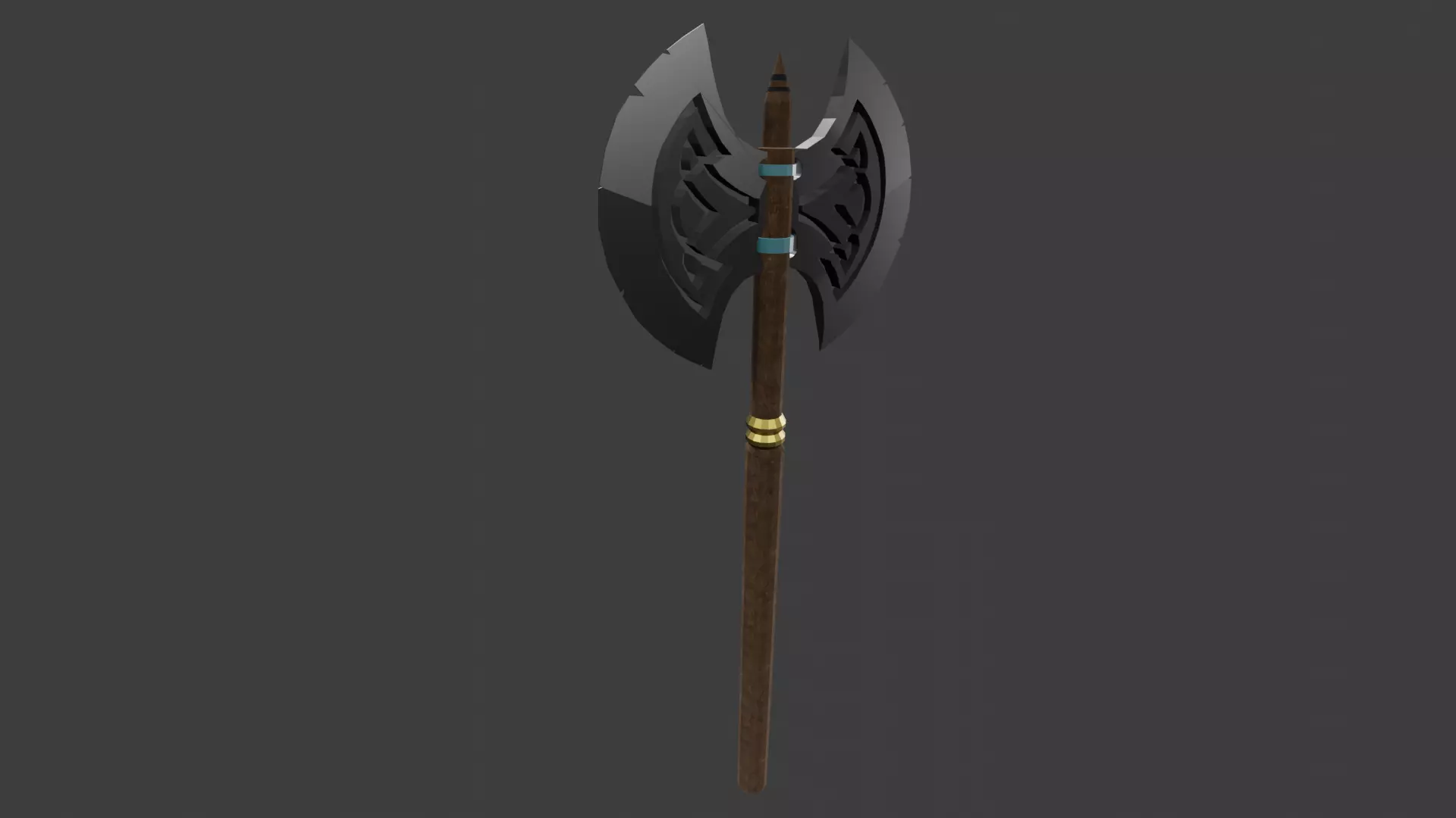 Low poly medieval battle axe Free low-poly 3D model