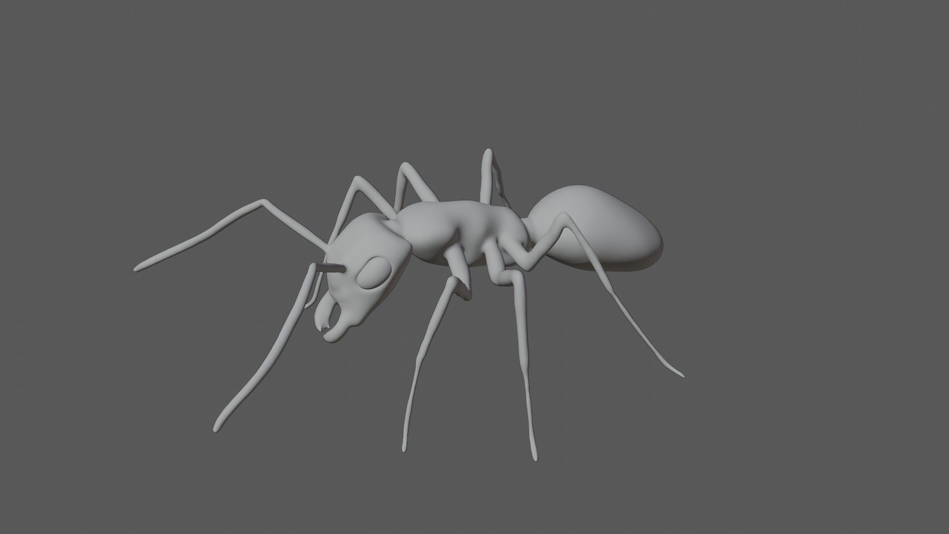 Bullet black Ant Low-poly 3D model_6