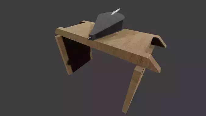 low poly medieval blacksmith bellow