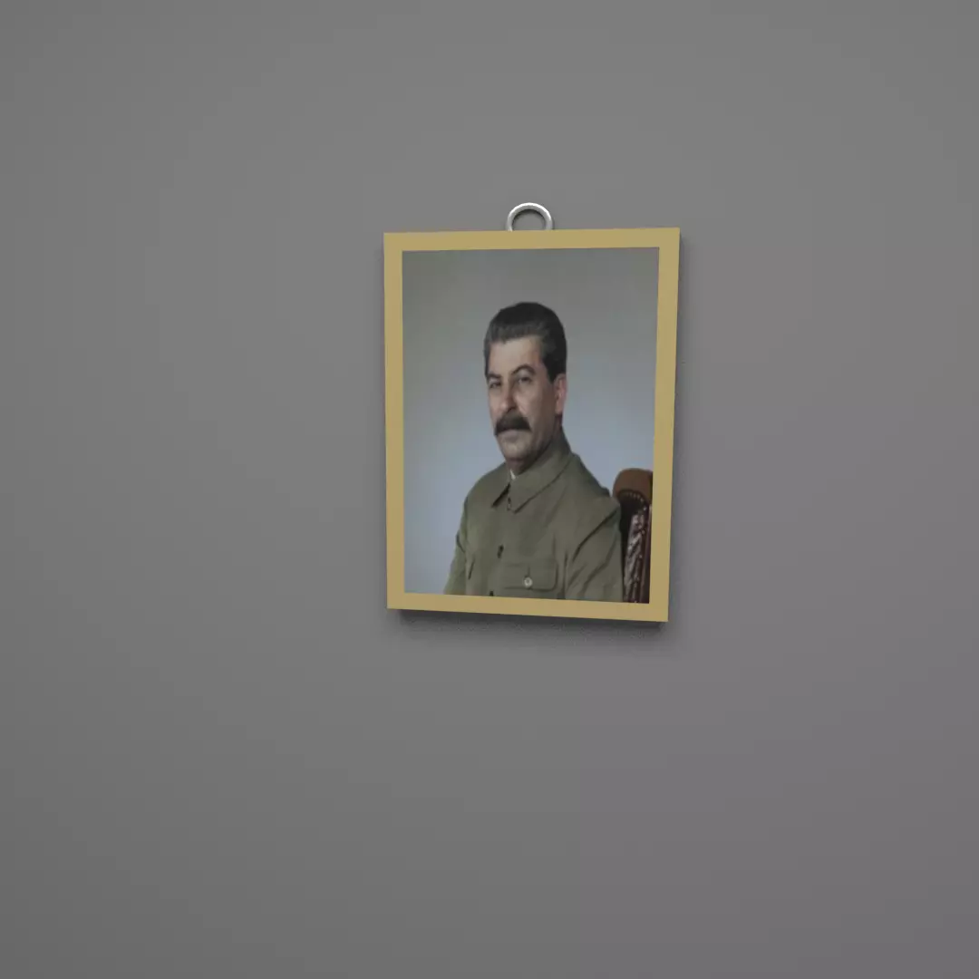 Joseph Stalin wall frame Free low-poly 3D model