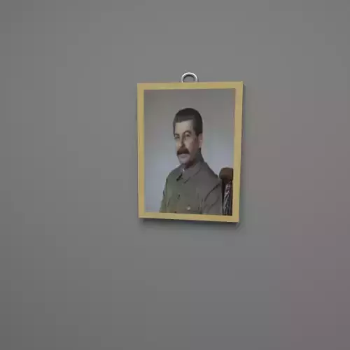 Joseph Stalin wall frame Free low-poly 3D model
