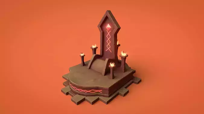 Stylized Throne  Low-poly 3D model