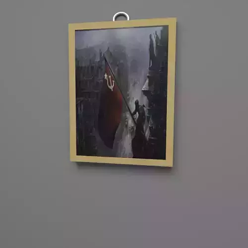 Red army in berlin painting Low-poly 3D model