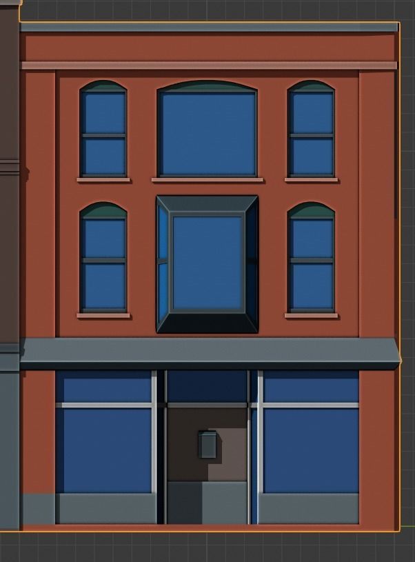 Low Poly City Buildings Low-poly 3D model_14