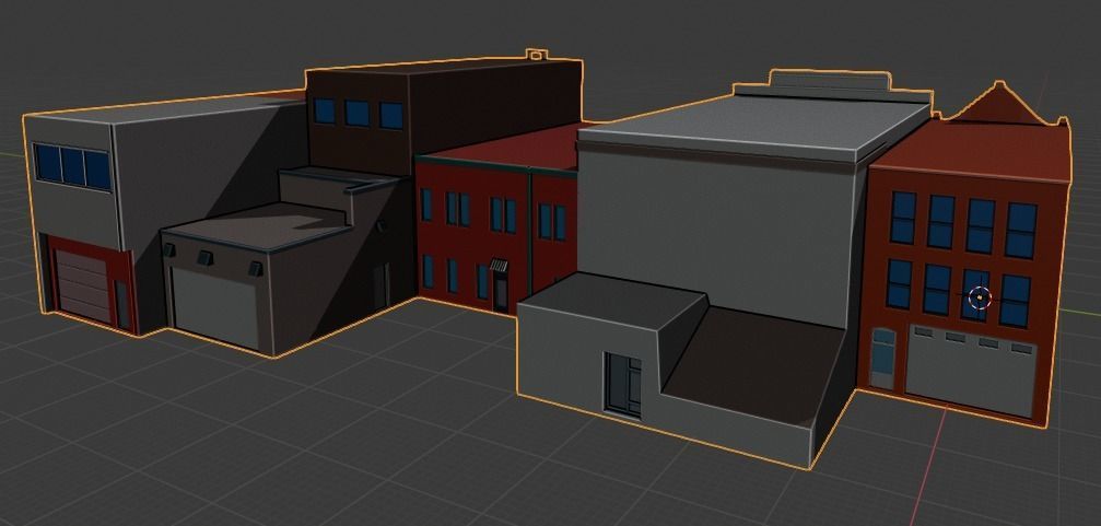 Low Poly City Buildings Low-poly 3D model_4