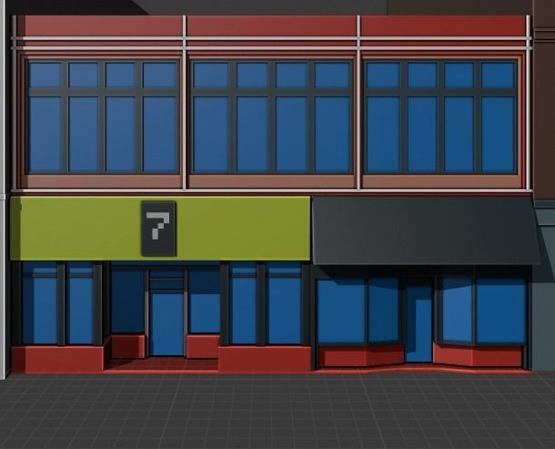 Low Poly City Buildings Low-poly 3D model_19