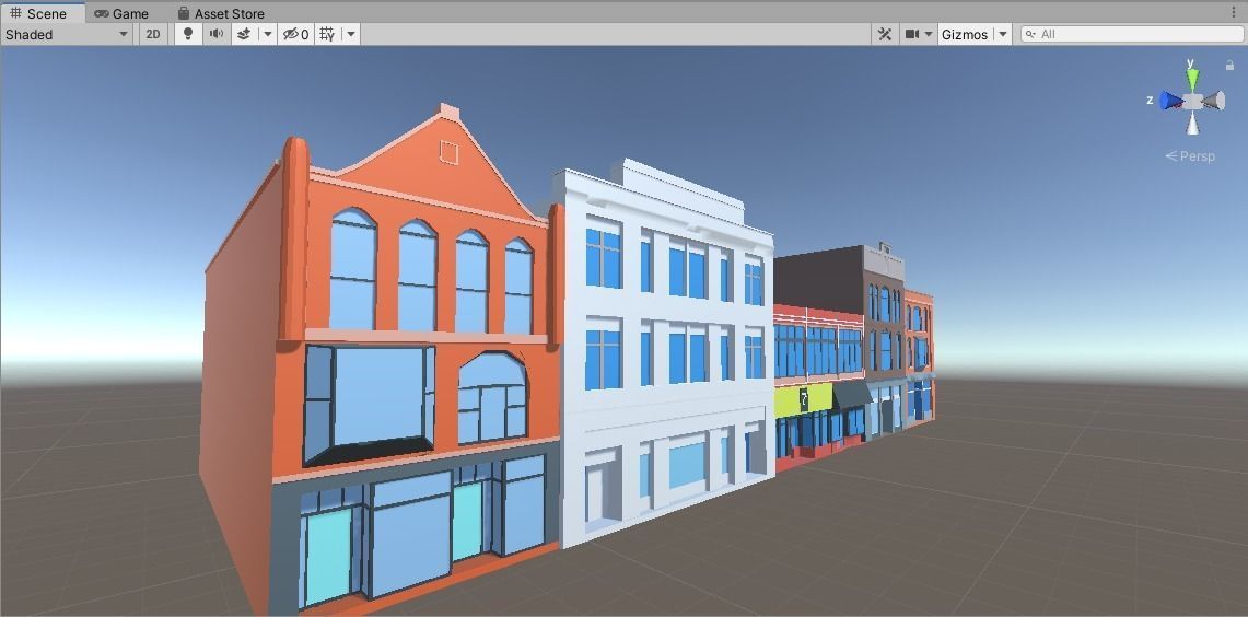 Low Poly City Buildings Low-poly 3D model_2