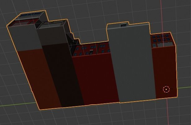 Low Poly City Buildings Low-poly 3D model_7