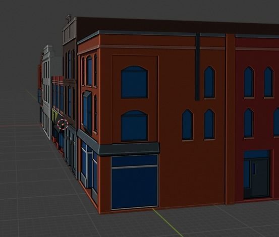 Low Poly City Buildings Low-poly 3D model_3