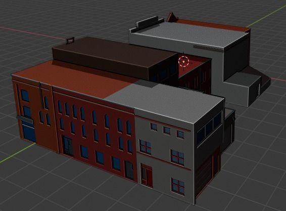 Low Poly City Buildings Low-poly 3D model_24