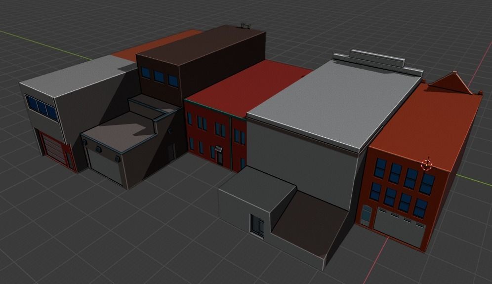 Low Poly City Buildings Low-poly 3D model_22