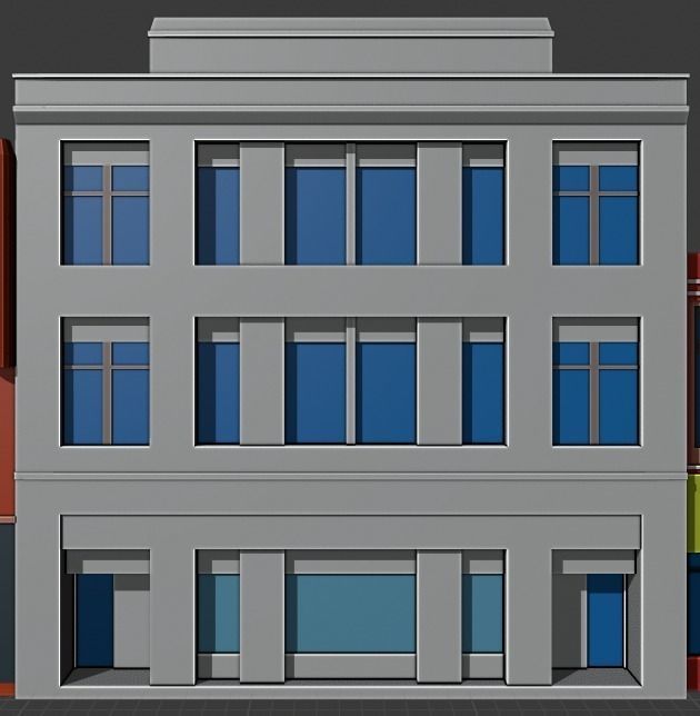 Low Poly City Buildings Low-poly 3D model_20