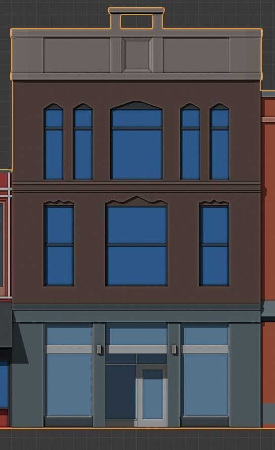 Low Poly City Buildings Low-poly 3D model_18