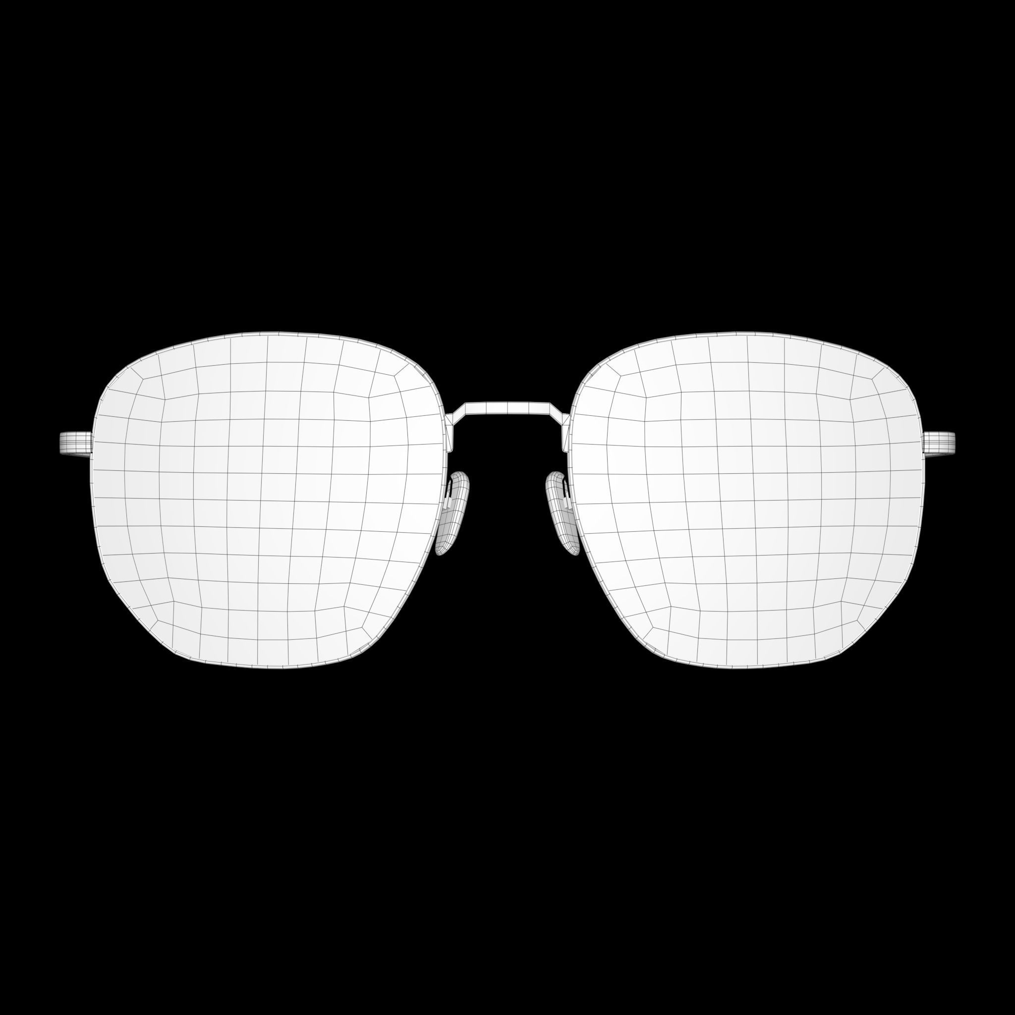 Gucci Glasses Rectangular-frame metal Low-poly 3D model_4