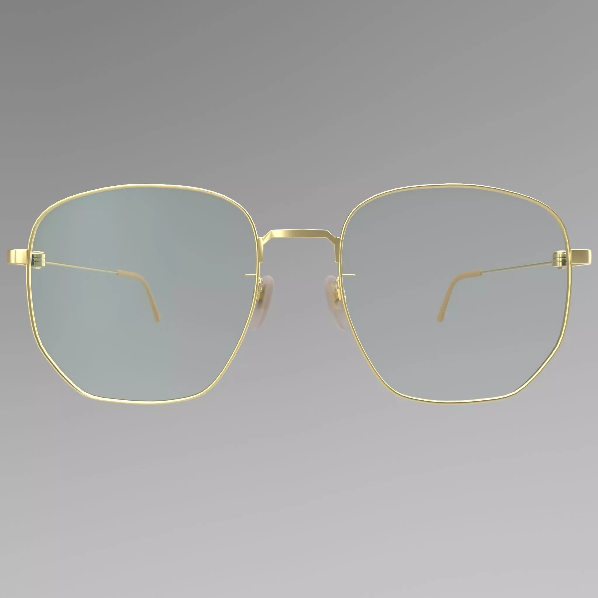 Gucci Glasses Rectangular-frame metal Low-poly 3D model_0