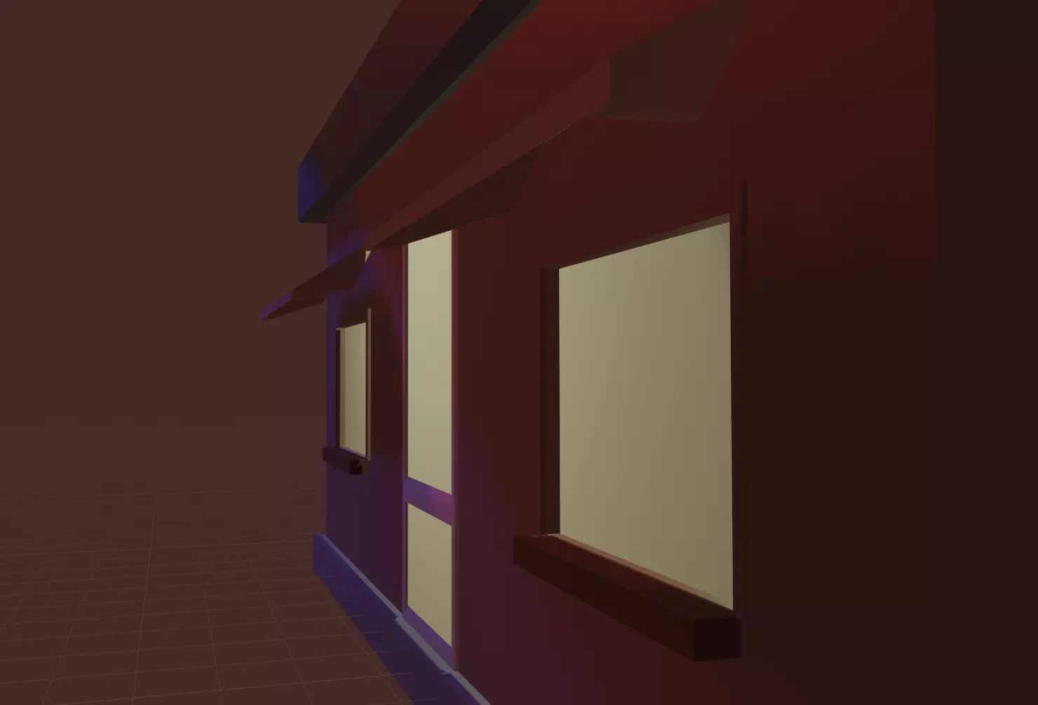 Simple Low Poly Shop Clear Windows Free low-poly 3D model