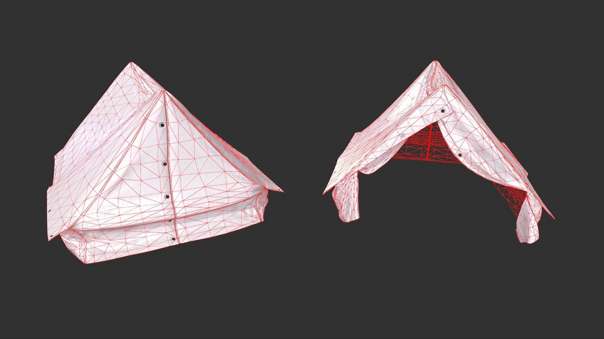 Camping Tent Low-poly 3D model_8