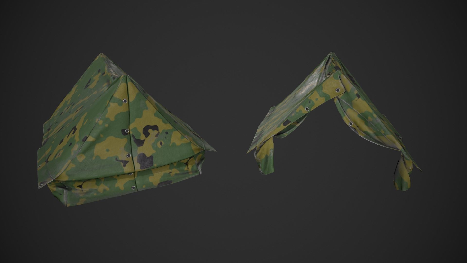 Camping Tent Low-poly 3D model_6