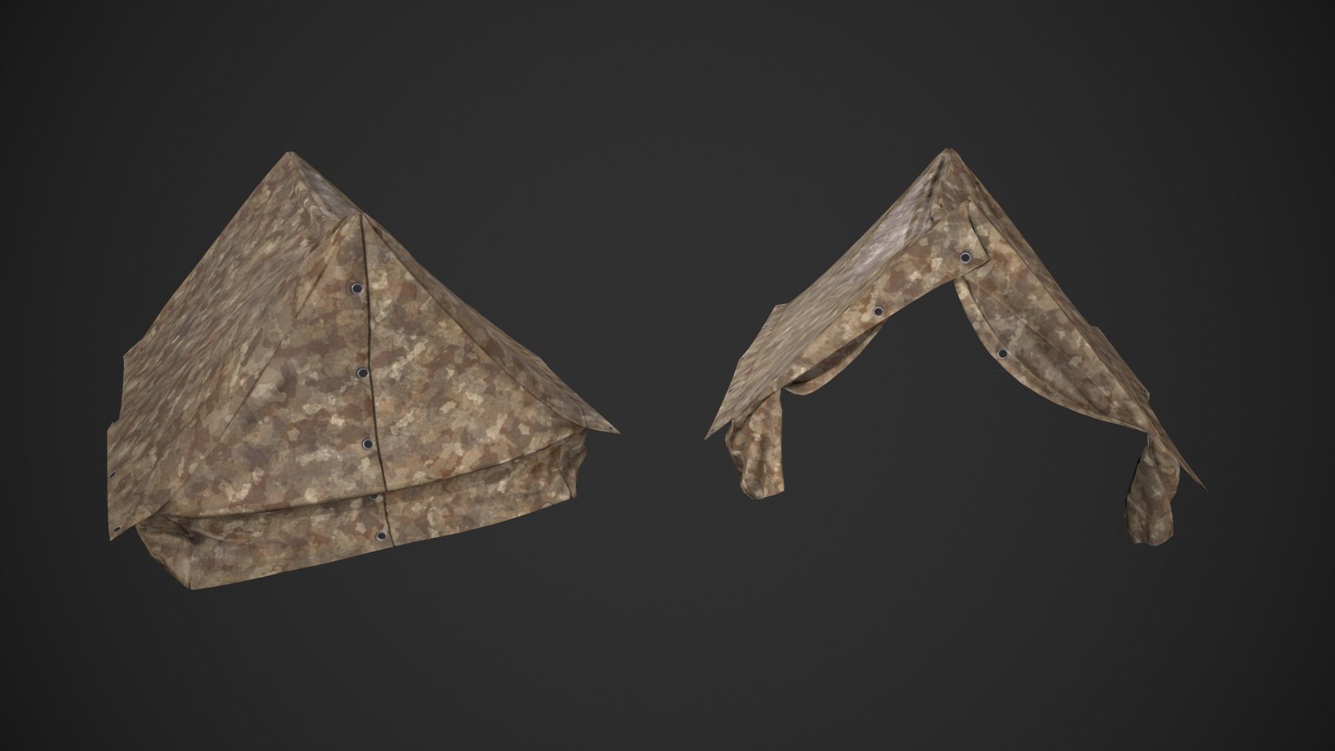 Camping Tent Low-poly 3D model_7