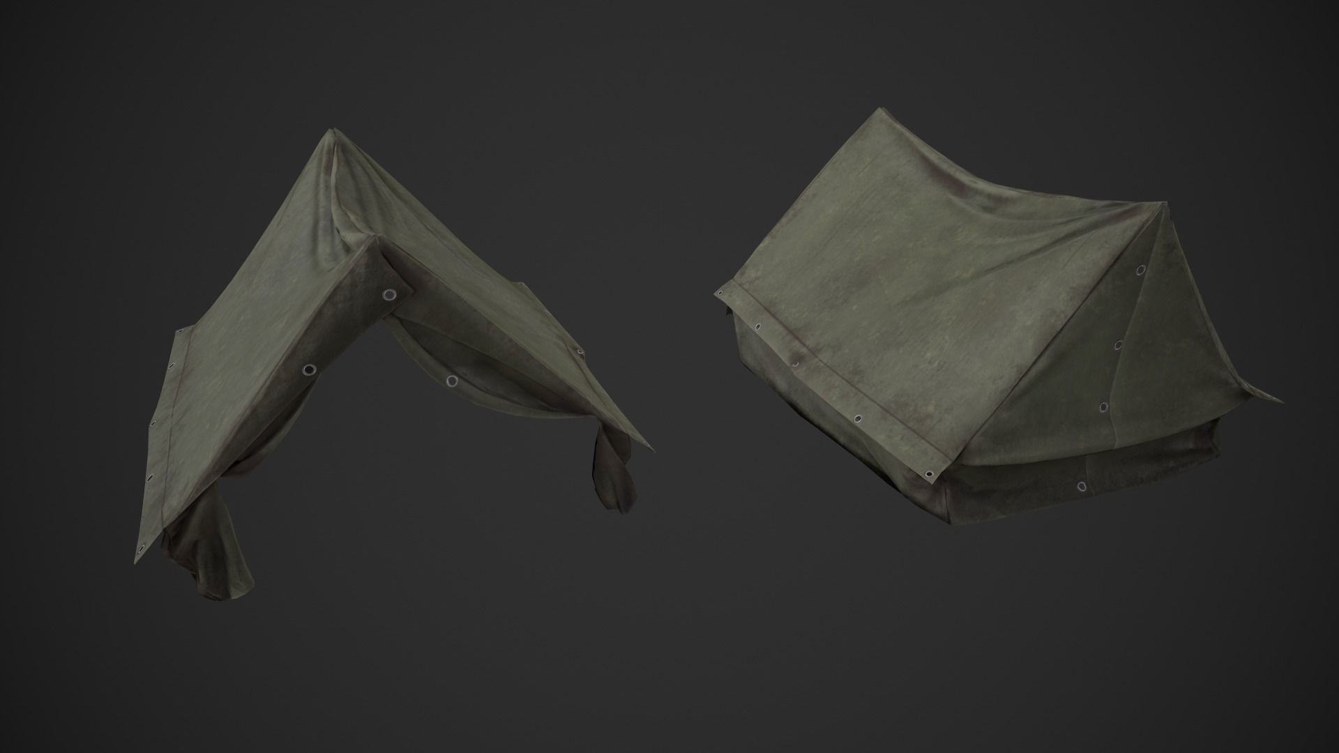 Camping Tent Low-poly 3D model_1