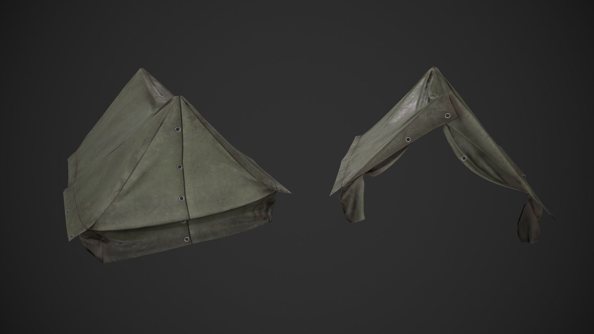 Camping Tent Low-poly 3D model_5