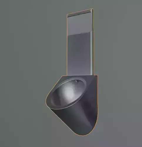 Metal Urinal Basin Low-Poly Version