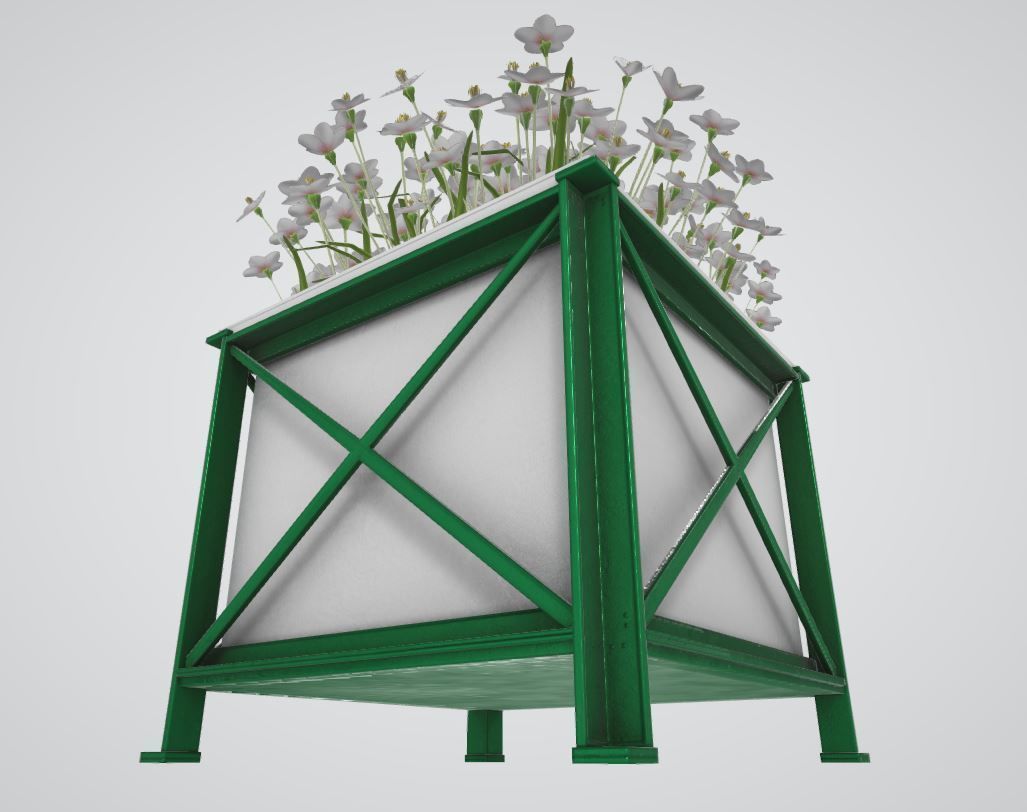 Flower Pot White Flowers Version 2 Low-poly 3D model_5