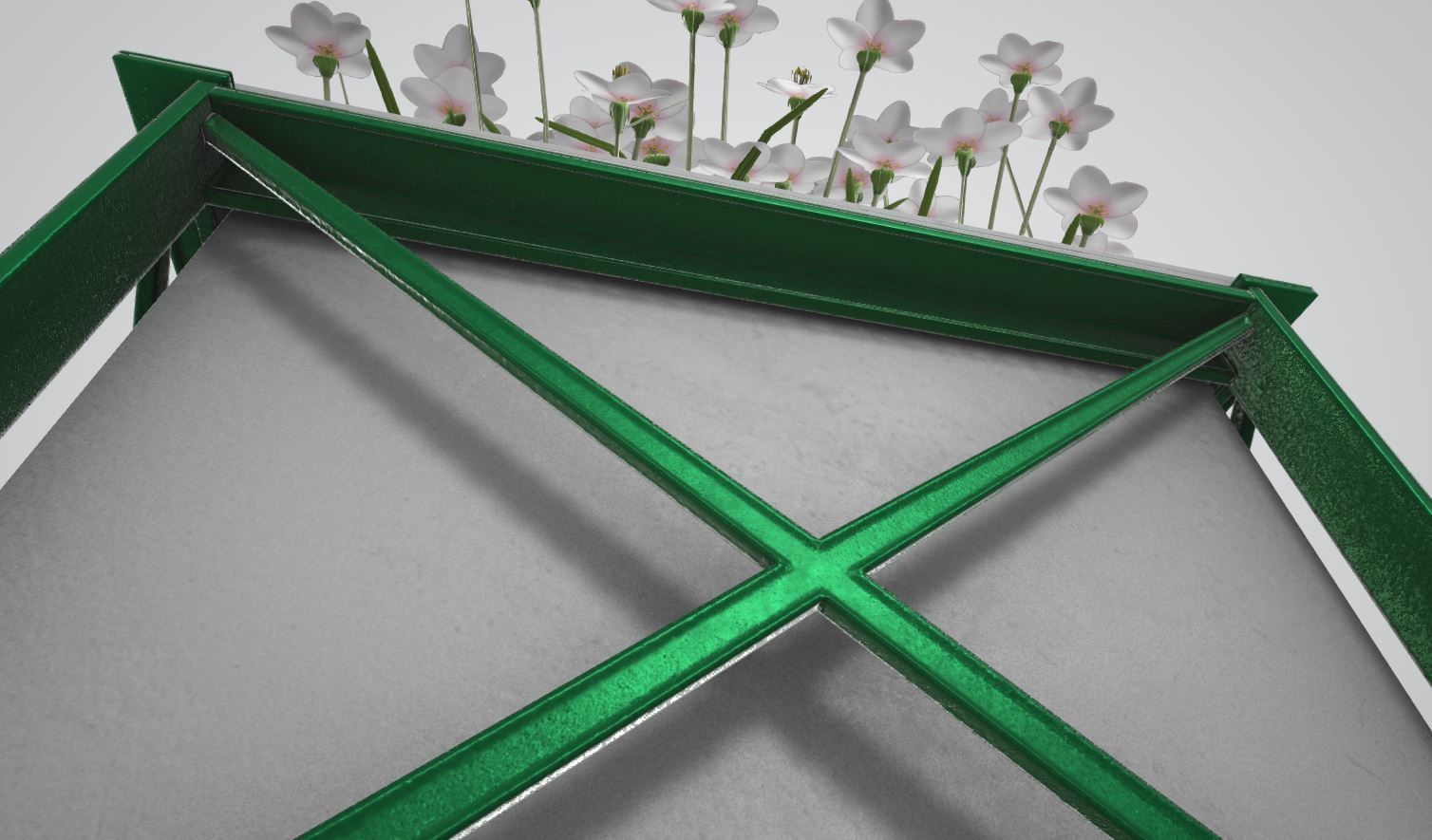 Flower Pot White Flowers Version 2 Low-poly 3D model_4