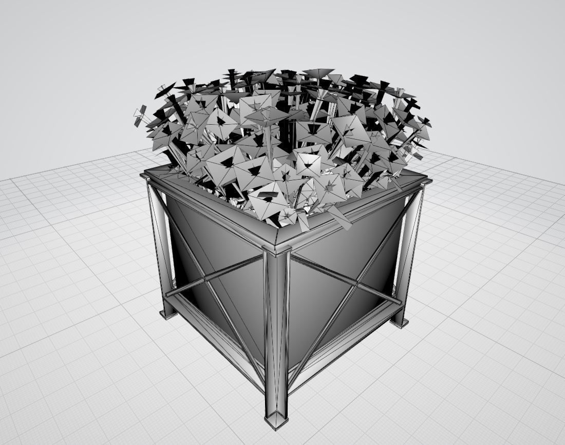 Flower Pot White Flowers Version 2 Low-poly 3D model_3