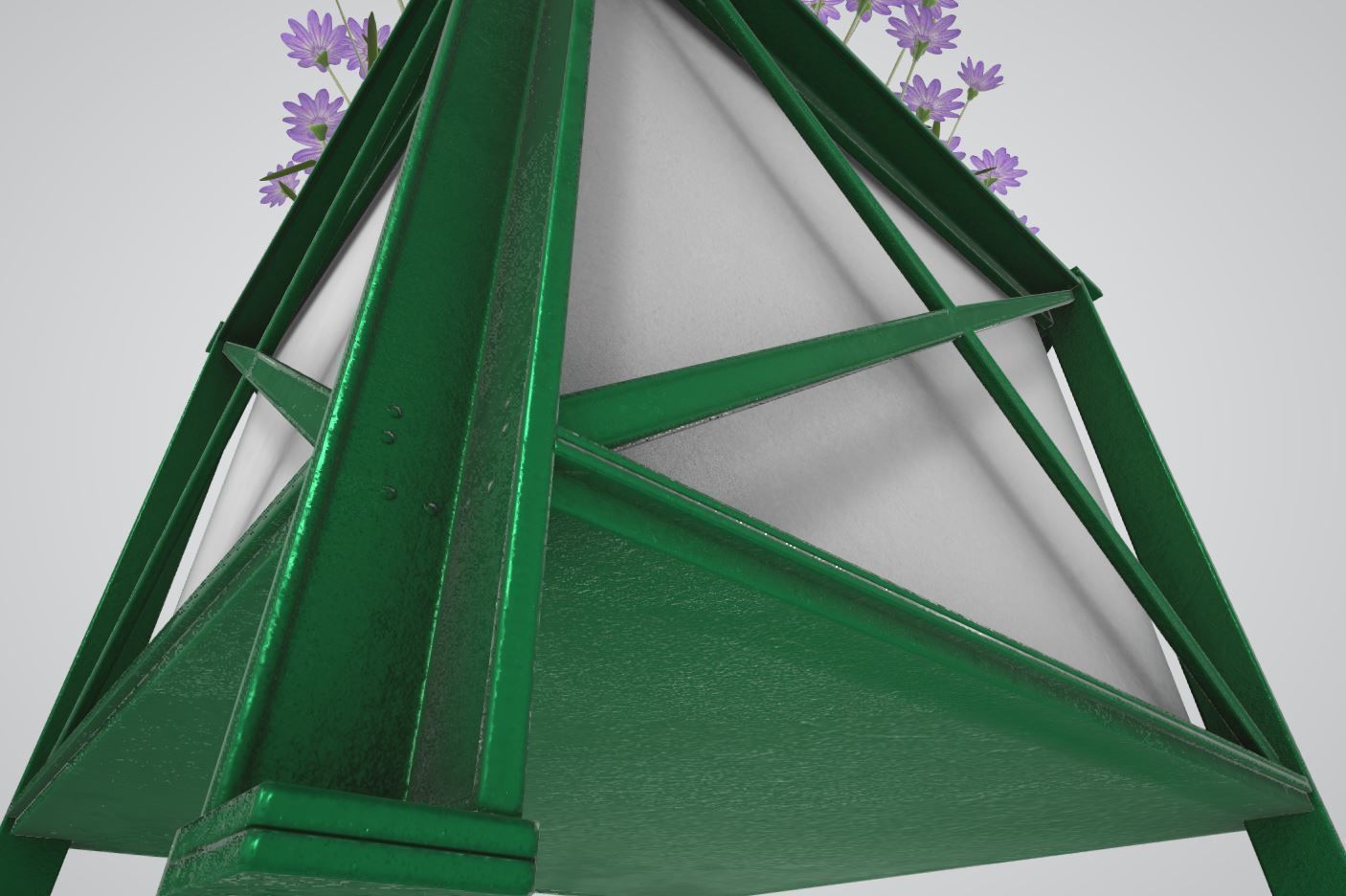 Flower Pot Violet Flowers Version 2 Low-poly 3D model_6