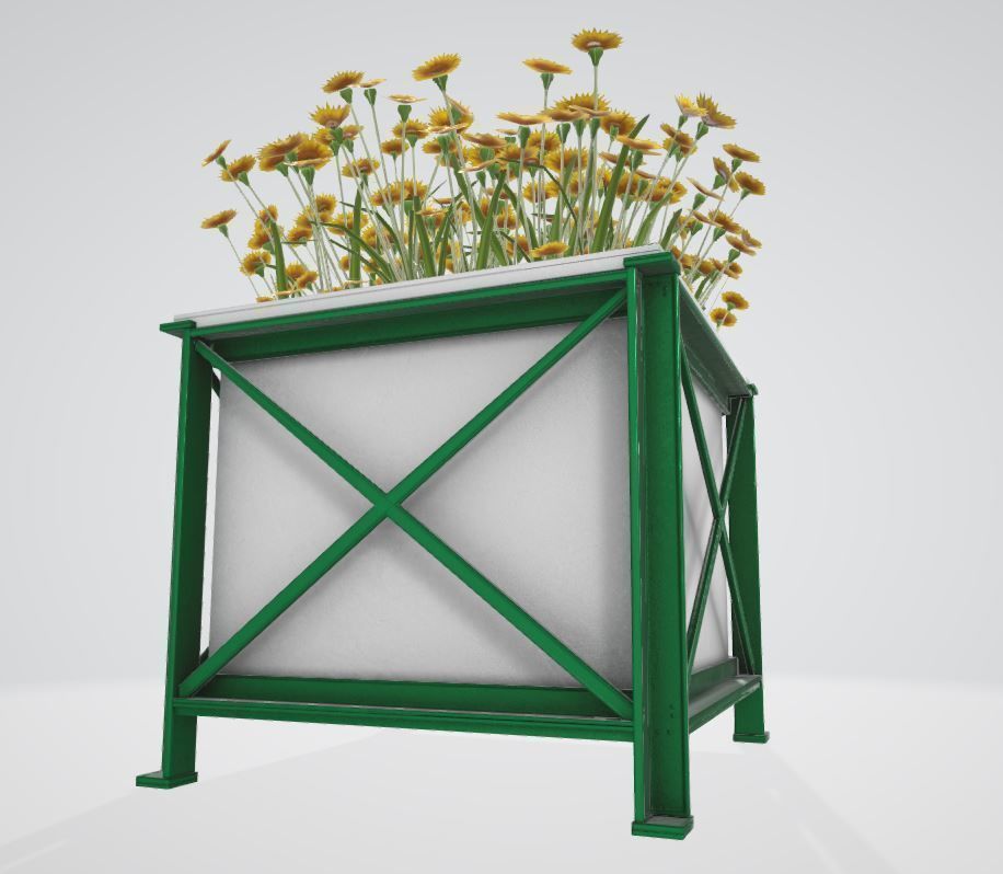 Flower Pot Sunflowers Version 2 Low-poly 3D model_3