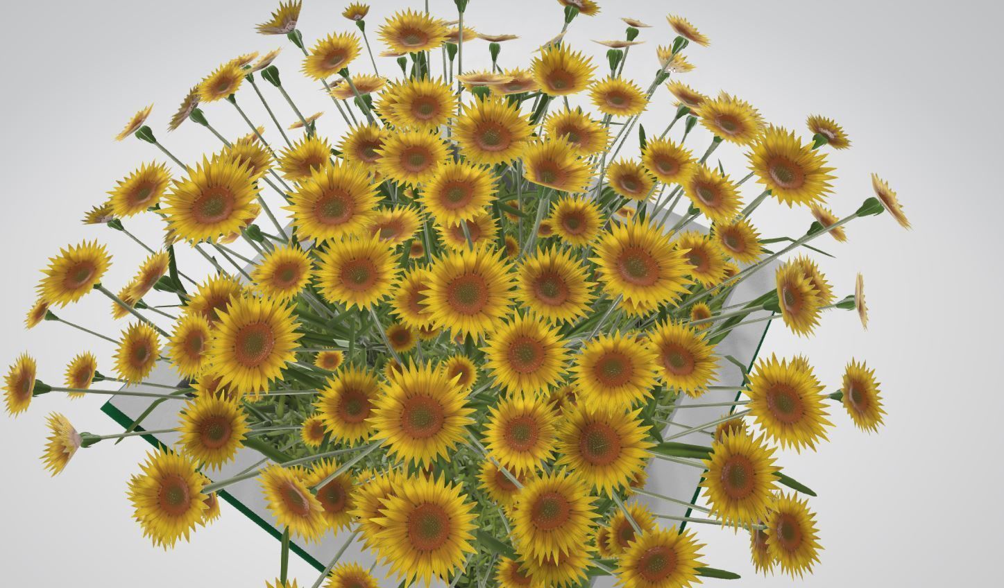 Flower Pot Sunflowers Version 2 Low-poly 3D model_2