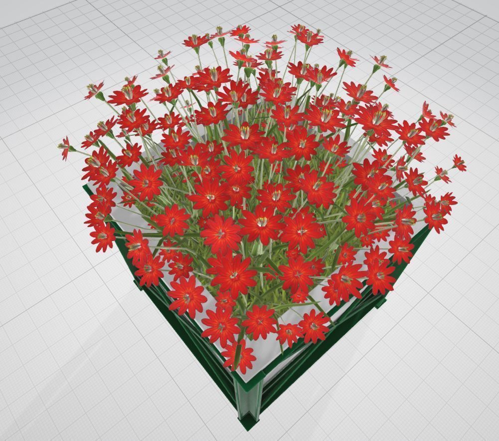 Flower Pot Red Flowers Version 2 Low-poly 3D model_7