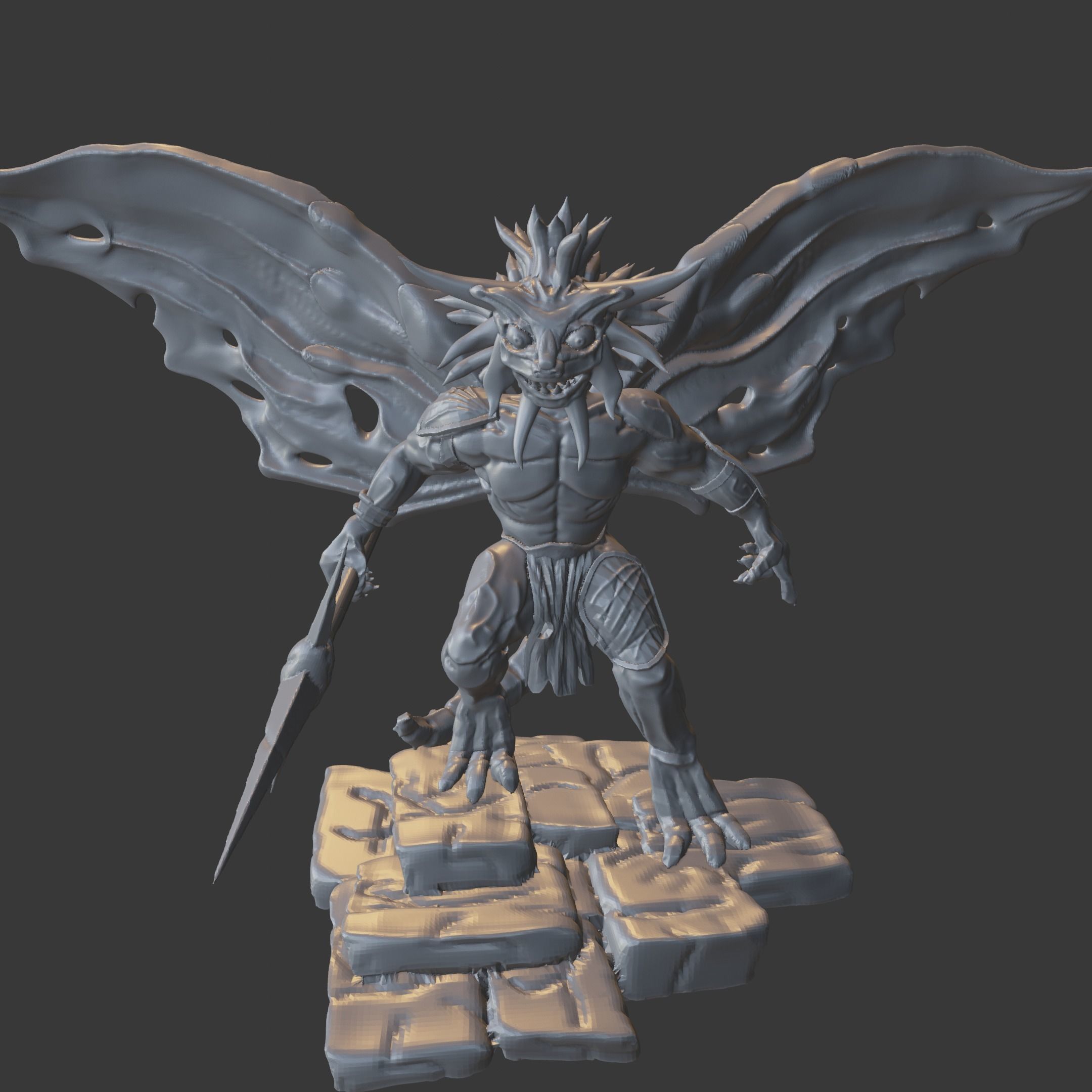 Spiked Demon 3D model 3D printable | CGTrader